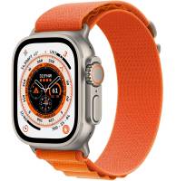 Apple Watch Ultra GPS + Cellular 49mm Titanium Case with Orange Alpine Loop - Large