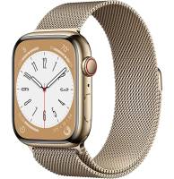 Apple Watch Series 8 GPS + Cellular 45mm Gold S. Steel Case  w. Milanese Loop Gold