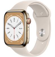 Apple Watch Series 8 GPS + Cellular 45mm Gold S. Steel Case  w. Starlight S. Band