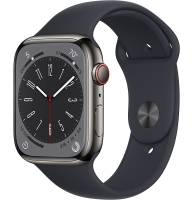 Apple Watch Series 8 GPS + Cellular 45mm Graphite S. Steel Case  w. Midnight S. Band