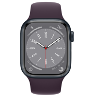 Apple Watch Series 8 GPS 41mm Midnight Aluminum Case w. Elderberry Sport Band S/M