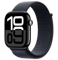 Apple Watch Series 10 GPS 46mm Jet Black Aluminum Case w. Ink Sport Loop (MWWR3)