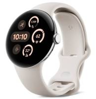 Google Pixel Watch 3 41 mm Wi-Fi Polished Silver Aluminum Case/Porcelain Active Band