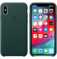 Чехол накладка Apple iPhone XS Leather Case - Forest Green (high copy)