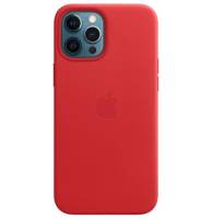 Чехол накладка Apple iPhone 12 Pro Max Leather Case with MagSafe - PRODUCT RED (MHKJ3)