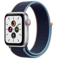 Apple Watch SE GPS + Cellular 40mm Silver Aluminum Case with Deep Navy Sport L. (MYE92/MYEG2)